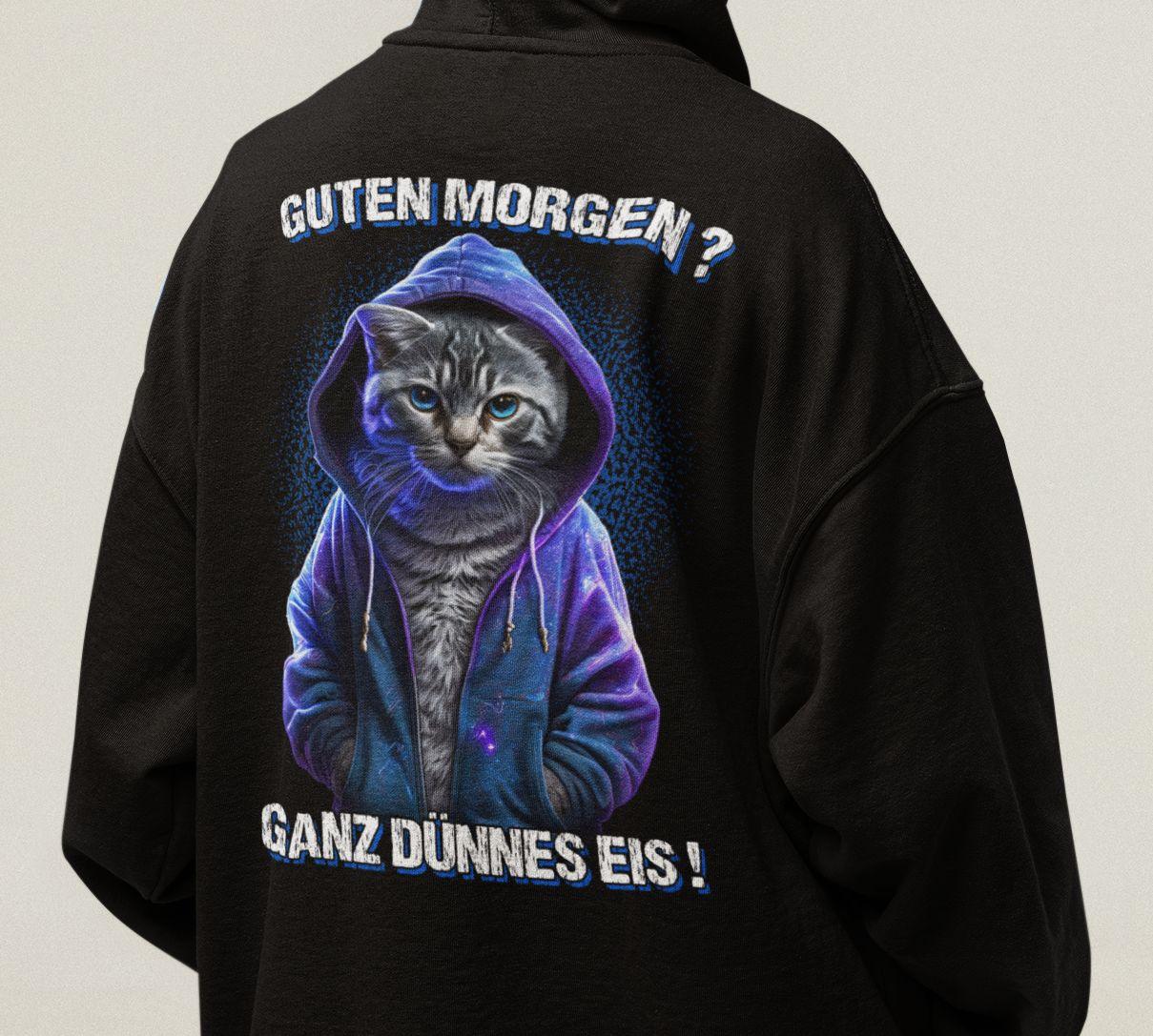 Guten Morgen? Ganz dünnes Eis! - Backprint Hoodie - Totally Wasted