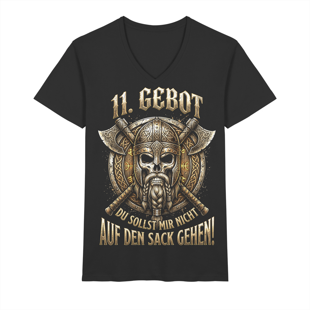 11. Gebot Du sollst mir nicht auf den Sack gehen - V-Neck Shirt