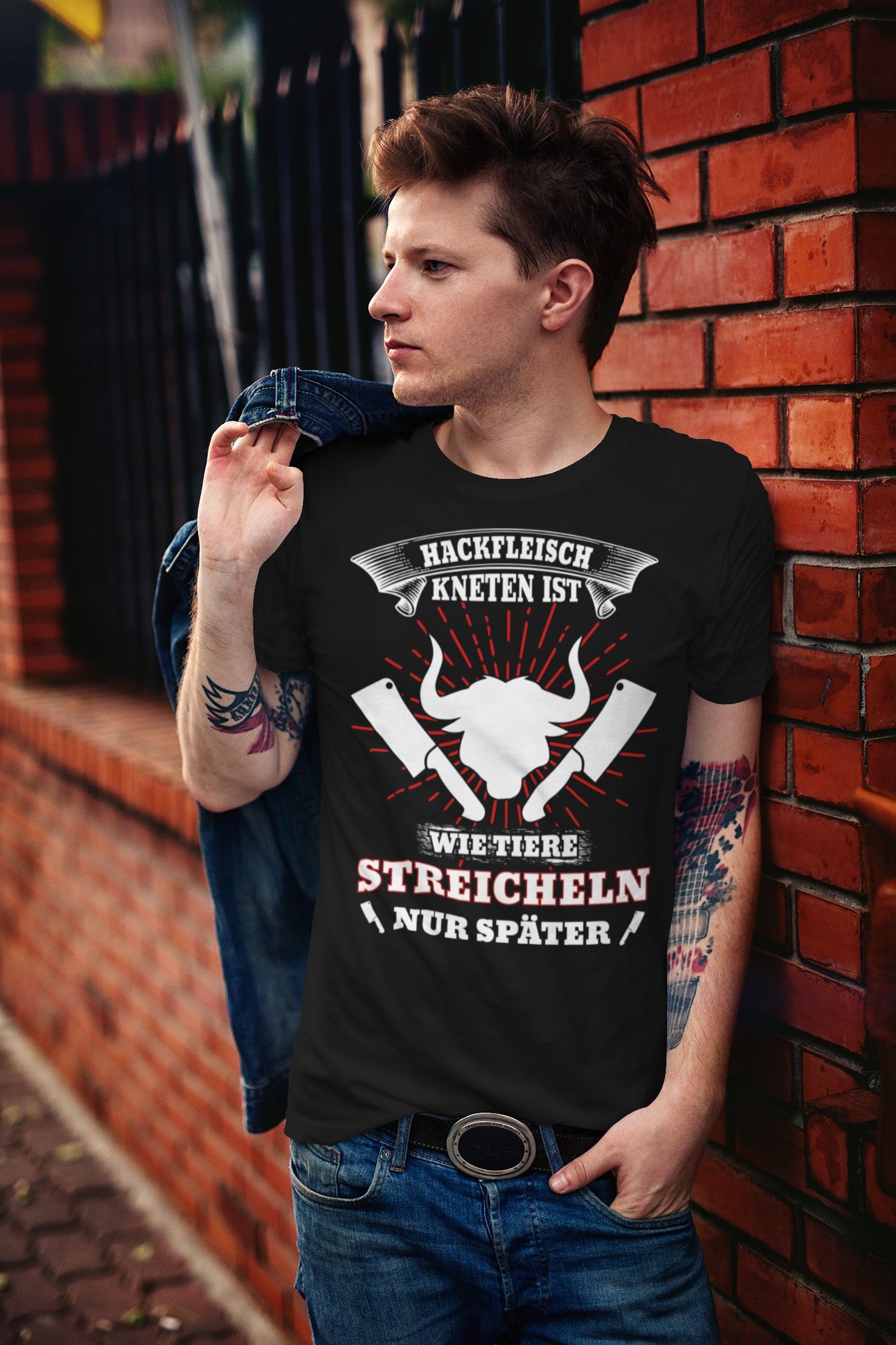 Hackfleisch kneten ist wie Tiere streicheln, nur später - Shirt - Totally Wasted