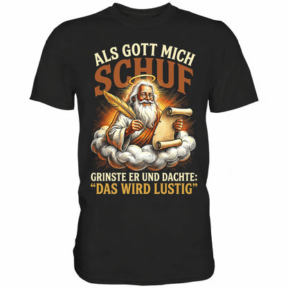 Schwarzes T-Shirt mit sarkastischem Geburtstags Spruch