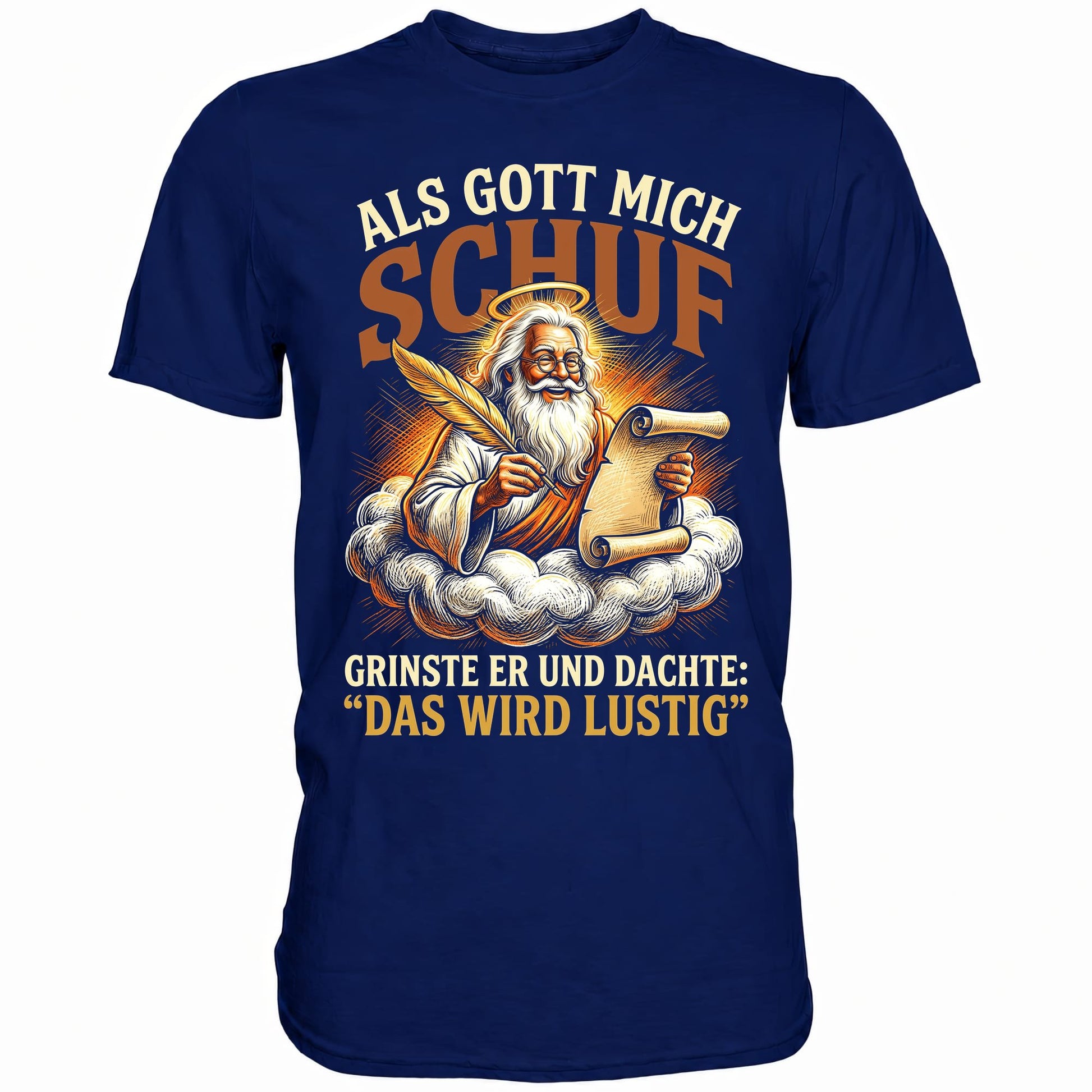 Blaues T-Shirt mit sarkastischem Geburtstags Spruch