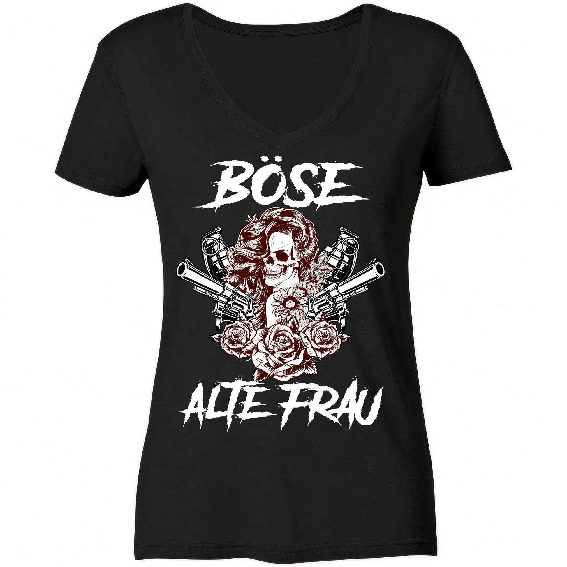 Böse alte Frau - Ladies V-Neck Shirt - Totally Wasted