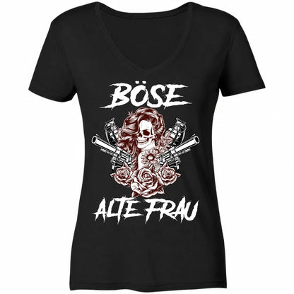 Böse alte Frau - Ladies V-Neck Shirt - Totally Wasted