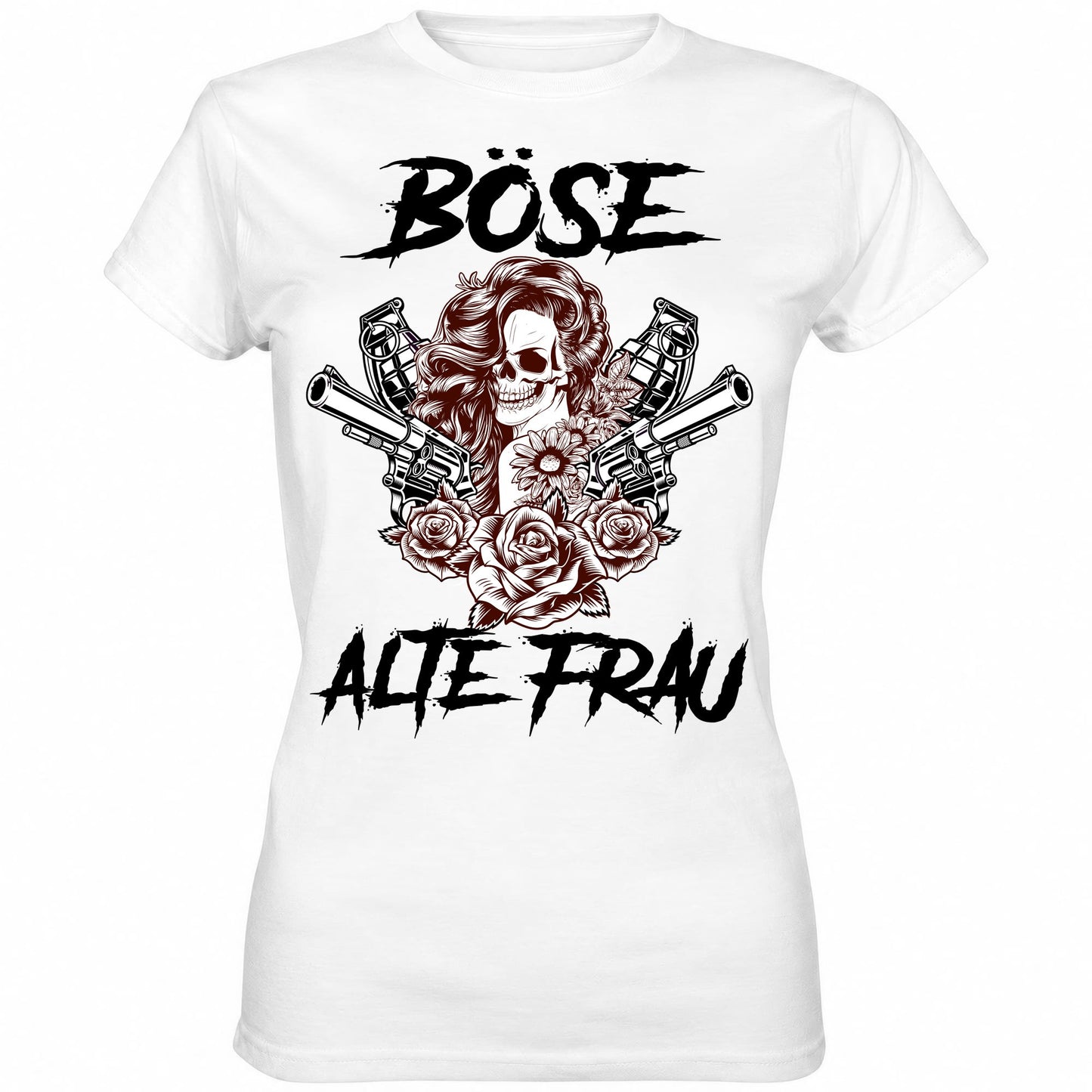 Böse alte Frau weiß - Ladies Shirt - Totally Wasted