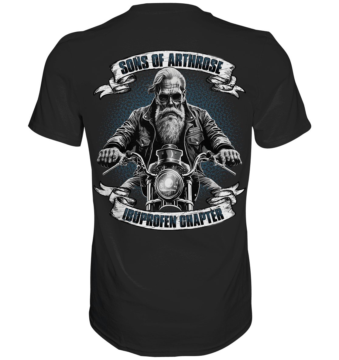 Schwarzes Shirt mit witzigem Spruch Sons of Arthrose - Ibuprofen Chapter