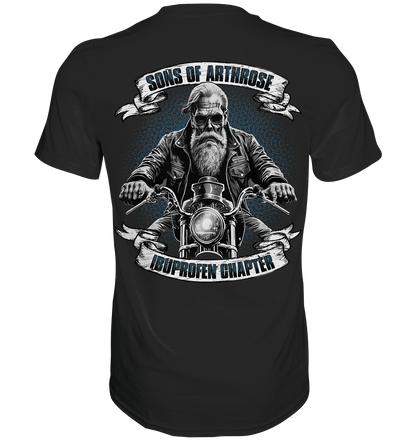 Schwarzes Shirt mit witzigem Spruch Sons of Arthrose - Ibuprofen Chapter