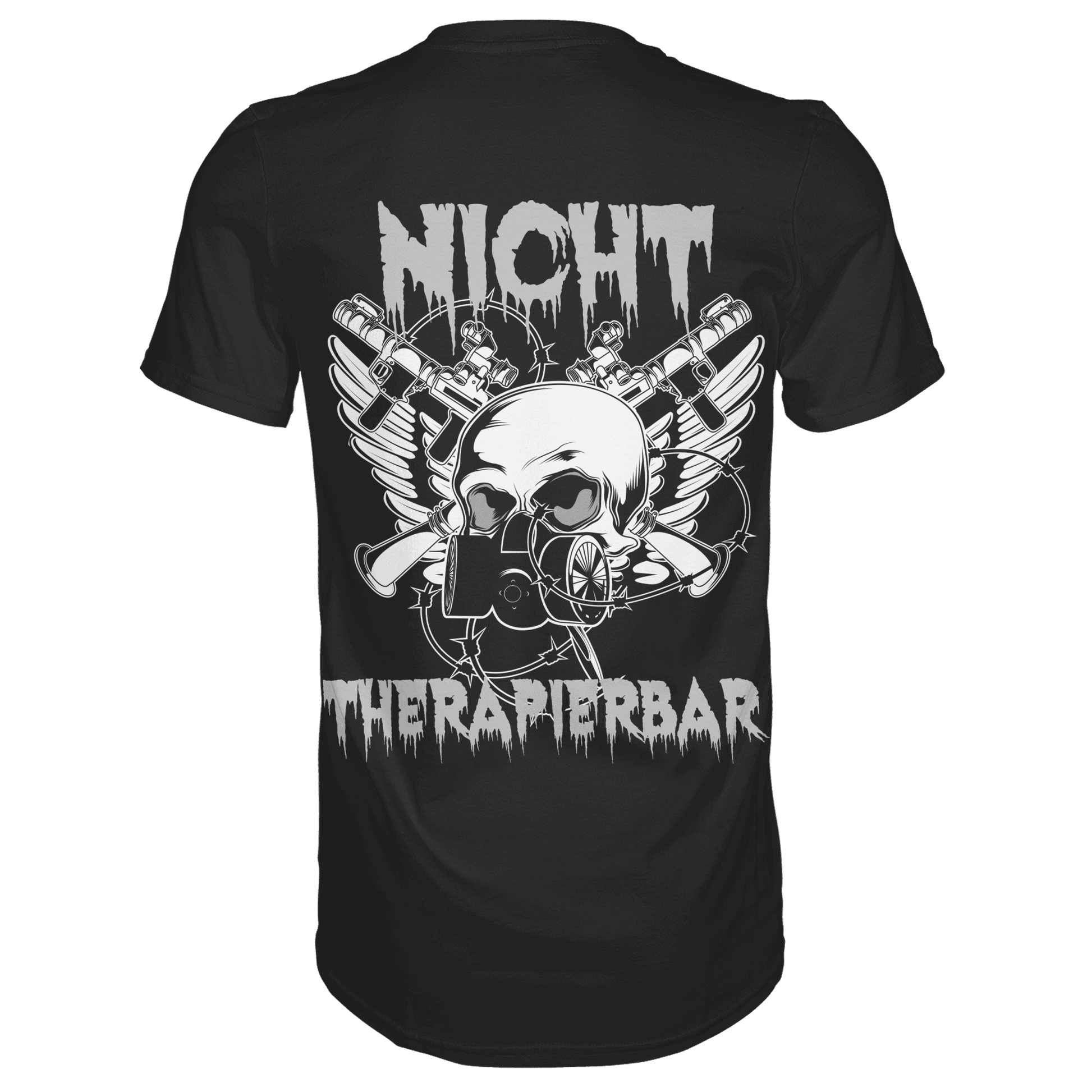 Rückansicht eines schwarzen Tshirts mit dem provokantem Spruch Nicht Therapierbar