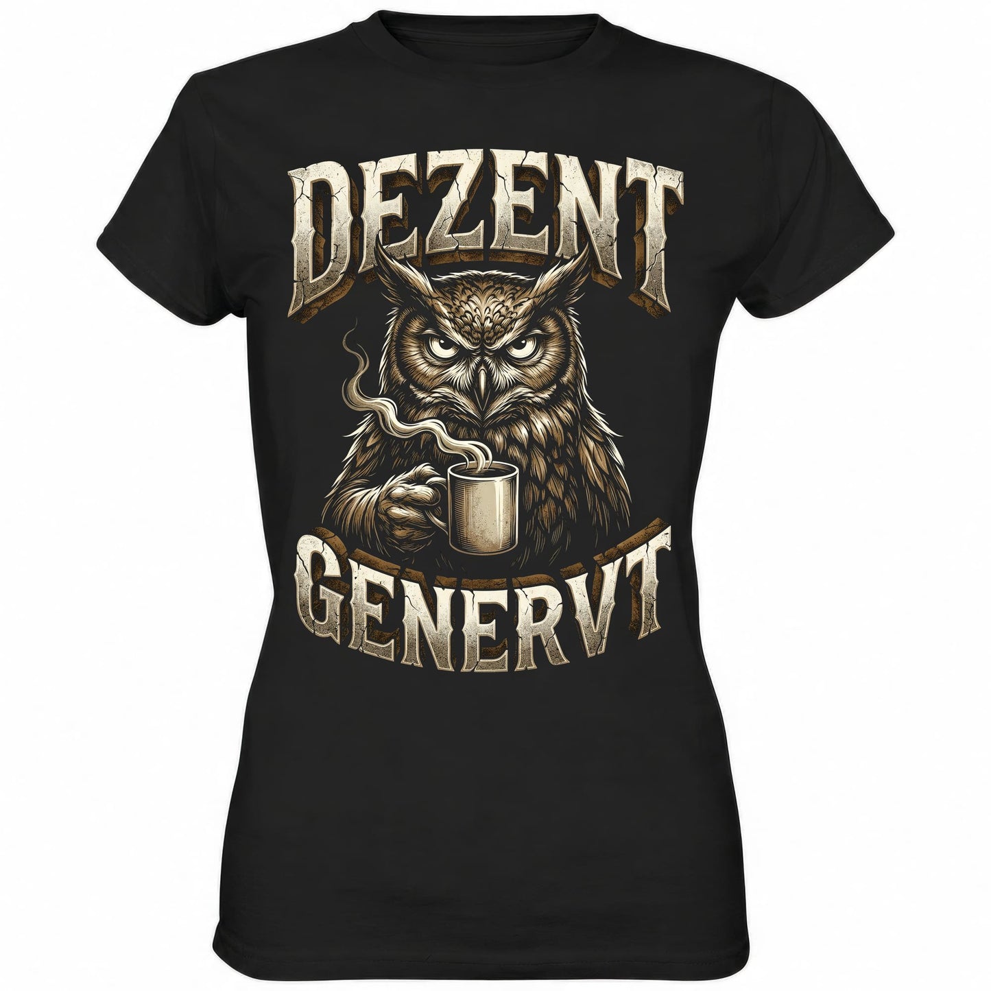 Schwarzes Ladies Shirt mit sarkastischem Spruch Dezent genervt