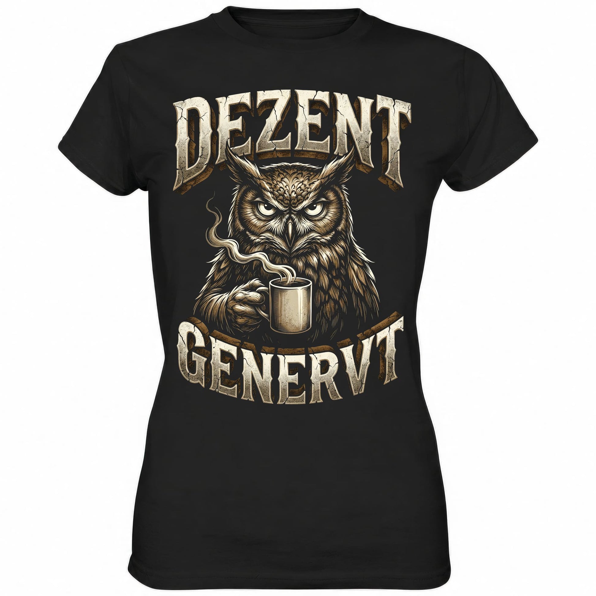 Schwarzes Ladies Shirt mit sarkastischem Spruch Dezent genervt
