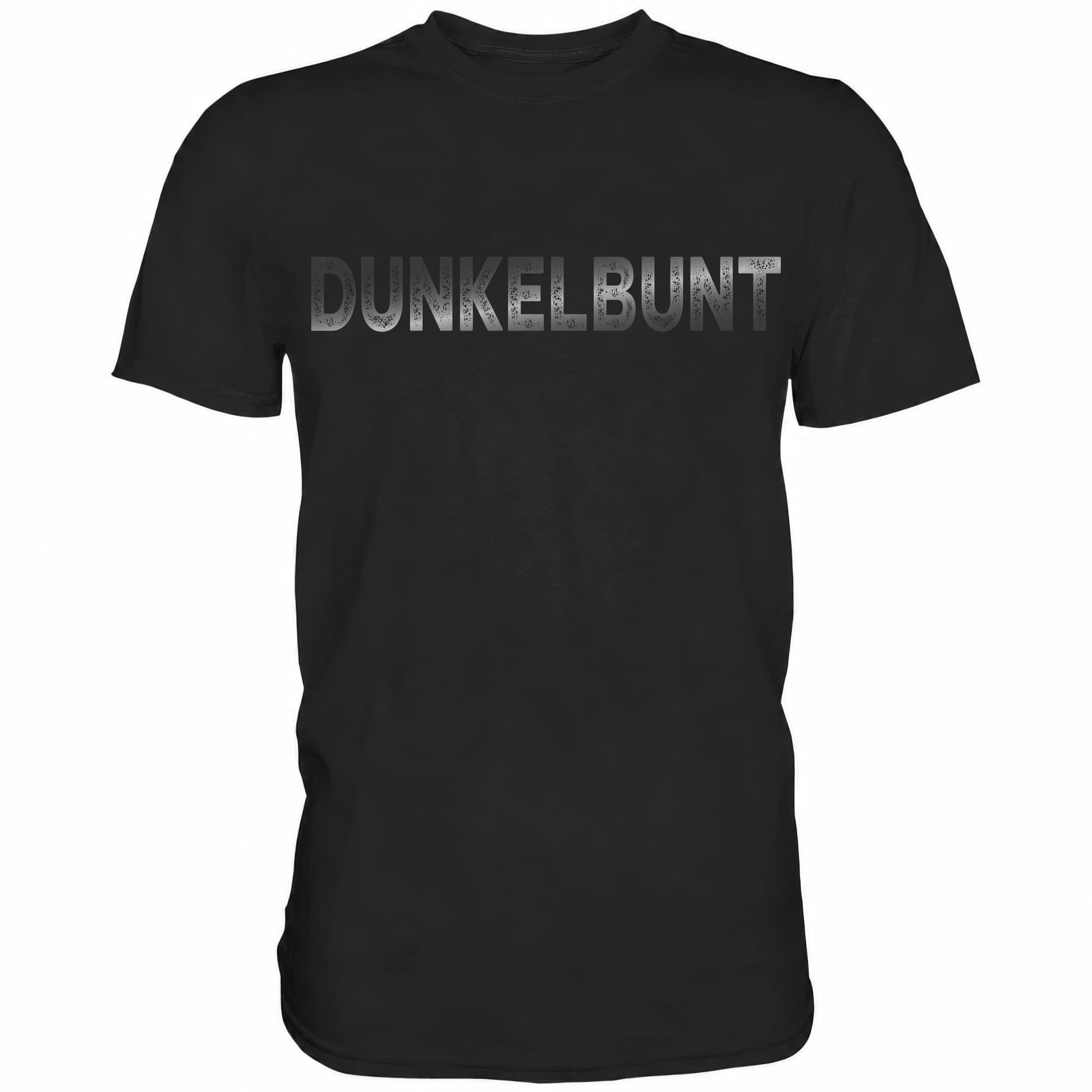 Schwarzes Shirt mit lustigem Totenkopf Spruch Dunkelbunt