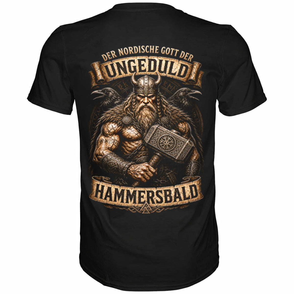 Schwarzes T-Shirt mit sarkastischem Spruch Hammersbald II Rückansicht