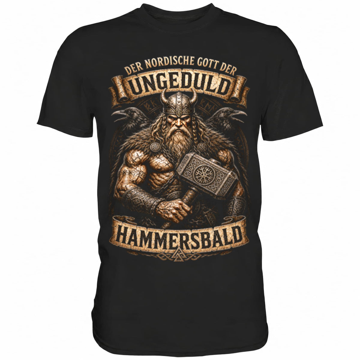 Schwarzes T-Shirt mit sarkastischem Spruch Hammersbald II