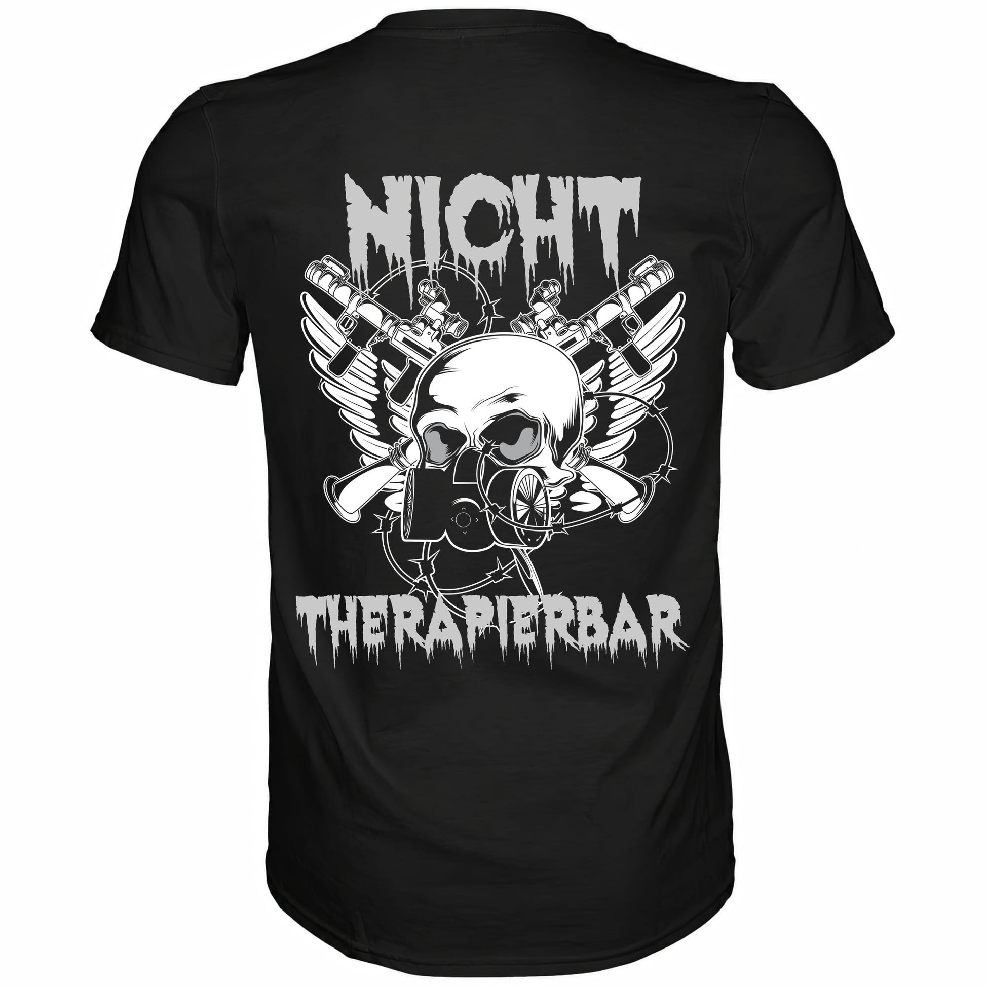 Rückansicht eines schwarzen Tshirts mit dem provokantem Spruch Nicht Therapierbar