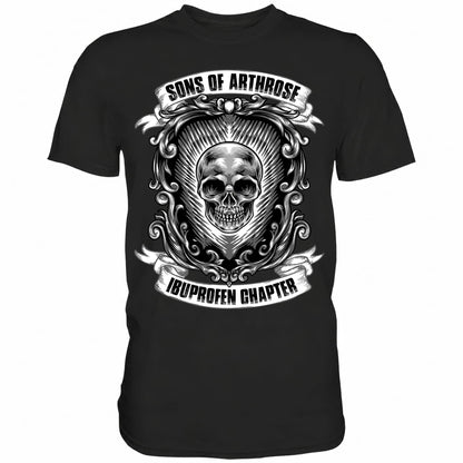 schwarzes Biker Shirt mit dem Spruch Sons of Arthrose Ibuprofen Chapter