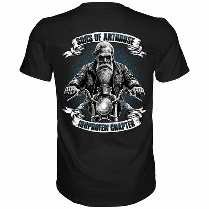 Schwarzes Shirt mit witzigem Spruch Sons of Arthrose - Ibuprofen Chapter
