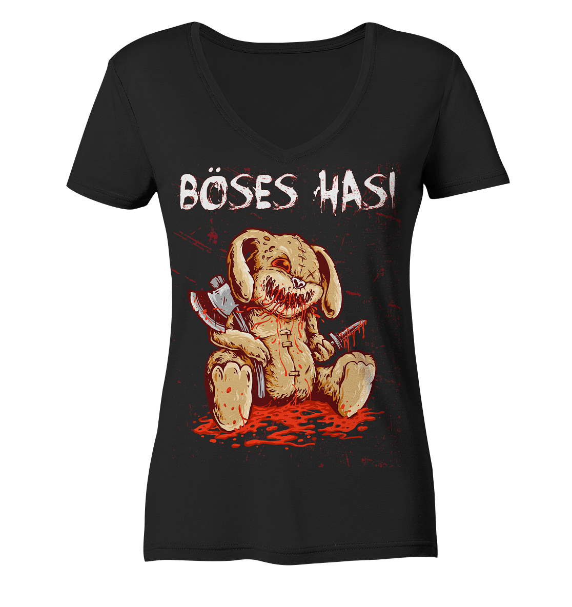 Böses Hasi - Ladies V-Neck Shirt - Totally Wasted