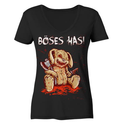 Böses Hasi - Ladies V-Neck Shirt - Totally Wasted